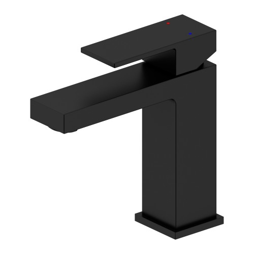 Смеситель для раковины, матовый черный QUADRO 1075