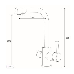Смеситель для кухни, матовый черный 2015-1