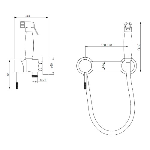 Смеситель для биде, хром IMPERIO 4547