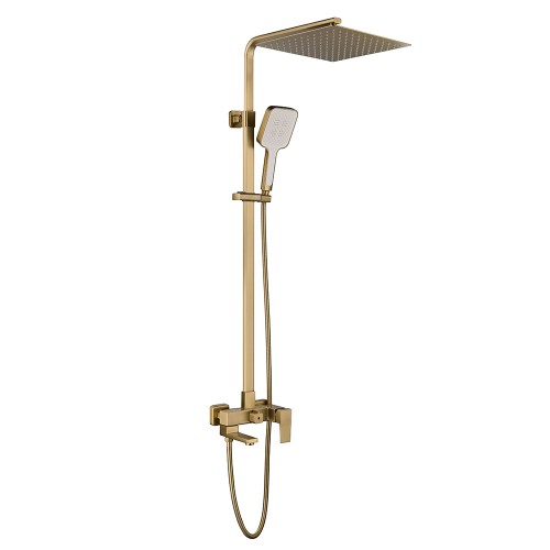 Душевая система для ванны со смесителем, матовое золото 5056