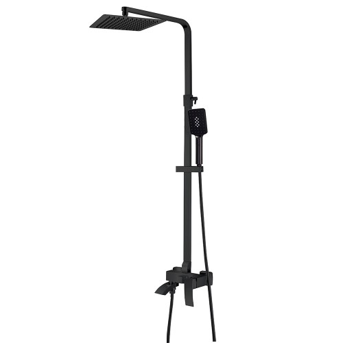 Душевая система для ванны со смесителем, матовый черный 5057