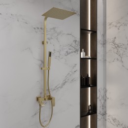 Душевая система для ванны со смесителем, матовое золото 5057