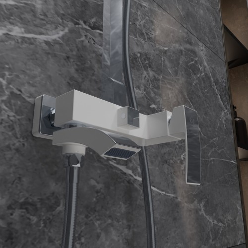 Душевая система для ванны со смесителем, белый 5057