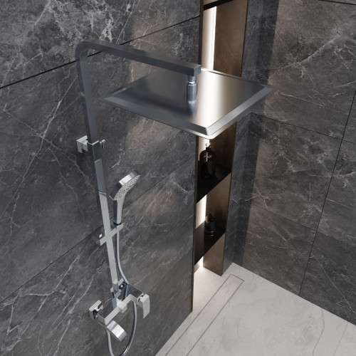 Душевая система для ванны со смесителем, белый 5057