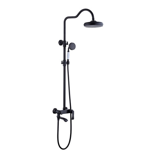 Душевая система для ванны со смесителем, матовый черный 5060