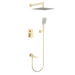 Душевая система для ванны встраиваемая со смесителем, матовое золото 5075