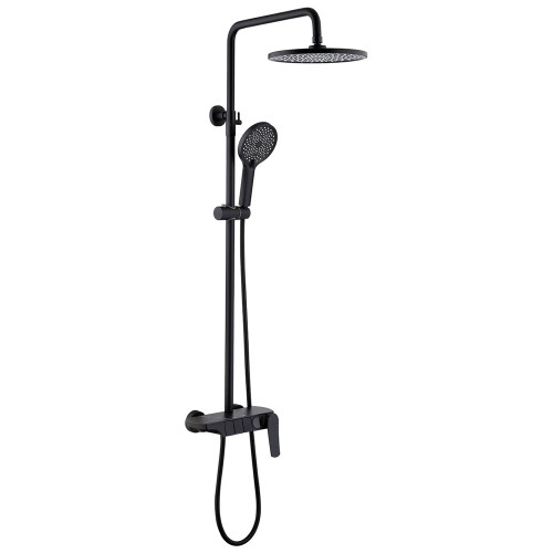 Душевая система для ванны со смесителем, матовый черный 5077