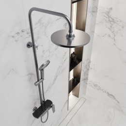 Душевая система для ванны со смесителем, металл 5077