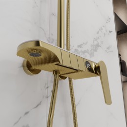 Душевая система для ванны со смесителем, матовое золото 5077