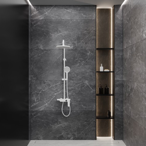 Душевая система для ванны со смесителем, белый 5077