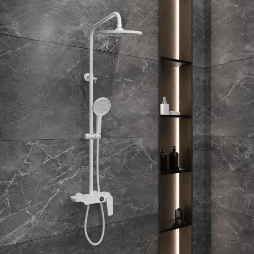 Душевая система для ванны со смесителем, белый 5077