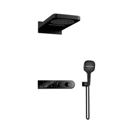 Душевая система для ванны встраиваемая с термостатом, матовый черный 5092