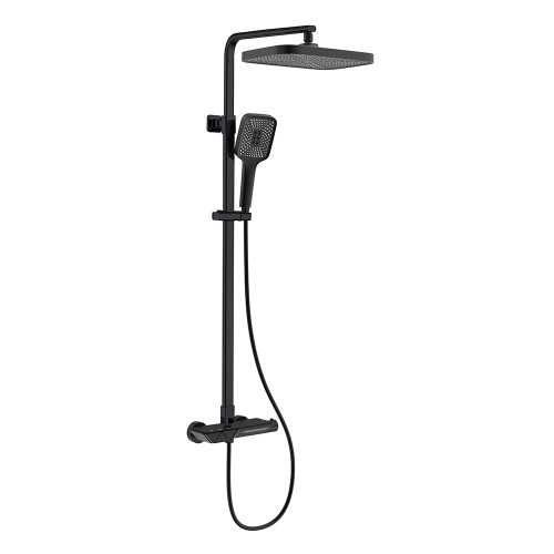 Душевая система для ванны с термостатом, матовый черный 5094