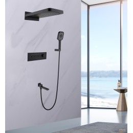 Душевая система для ванны встраиваемая с термостатом, матовый черный 5095