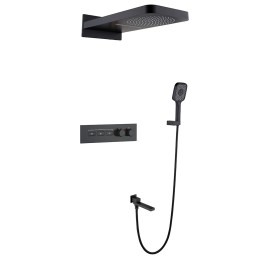 Душевая система для ванны встраиваемая с термостатом, матовый черный 5095
