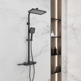 Душевая система для ванны с термостатом, матовый черный 5097