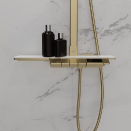 Душевая система для ванны с термостатом, матовое золото 5097