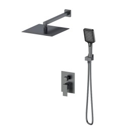 Душевая система для ванны встраиваемая со смесителем, матовый черный 5256