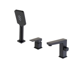 Смеситель на борт ванны матовый черный ROY 6056