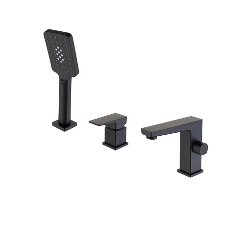 Смеситель на борт ванны матовый черный ROY 6056