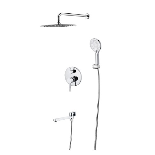 Душевая система для ванны встраиваемая со смесителем, хром 7047