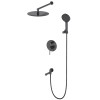 Душевая система для ванны встраиваемая со смесителем, матовый черный 7049