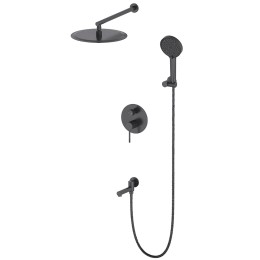 Душевая система для ванны встраиваемая со смесителем, матовый черный 7049