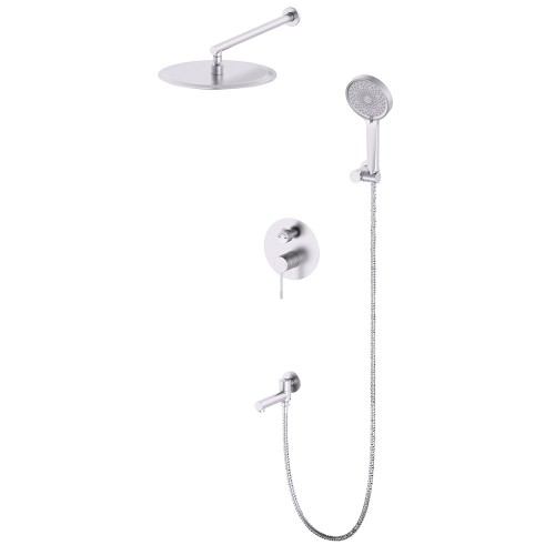 Душевая система для ванны встраиваемая со смесителем, сатин 7049