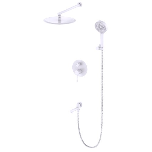 Душевая система для ванны встраиваемая со смесителем, белый 7049