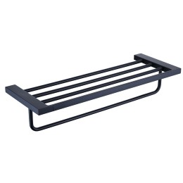 Полотенцедержатель с полкой, матовый черный 9501