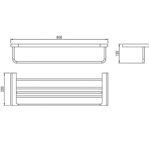 Полотенцедержатель с полкой, матовое золото 9501
