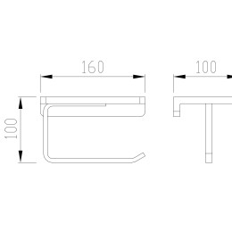 Бумагодержатель с полкой, матовое золото 9503