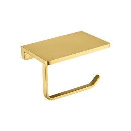 Бумагодержатель с полкой, матовое золото 9503