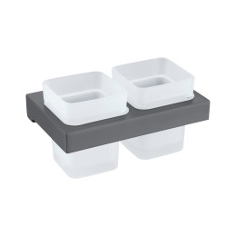 Настенный стеклянный двойной стакан, металл 9504-1