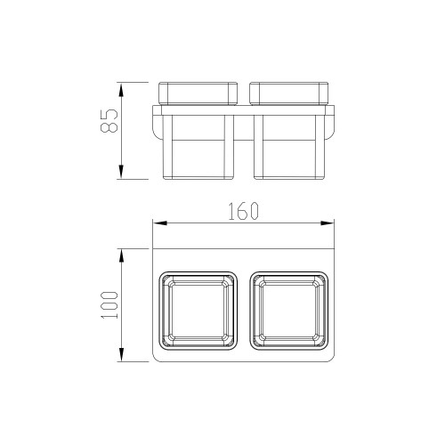 Настенный стеклянный двойной стакан, матовое золото 9504