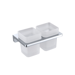 Настенный стеклянный двойной стакан, хром 9504