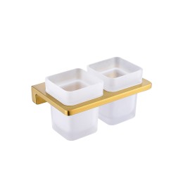 Настенный стеклянный двойной стакан, матовое золото 9504