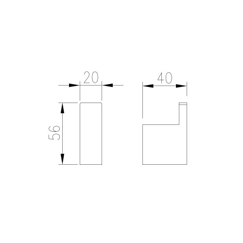 Крючок одинарный, металл 9507