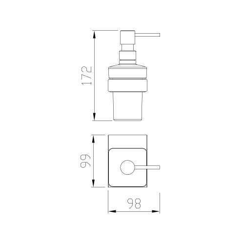 Дозатор настенный для жидкого мыла, металл 9511