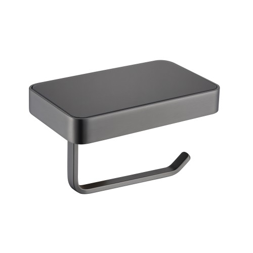 Бумагодержатель со стеклянной полкой, металл 9517