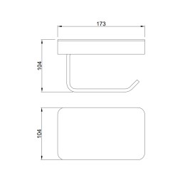 Бумагодержатель со стеклянной полкой, матовое золото 9517