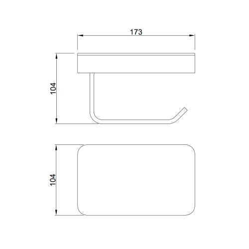 Бумагодержатель со стеклянной полкой, матовый черный 9517