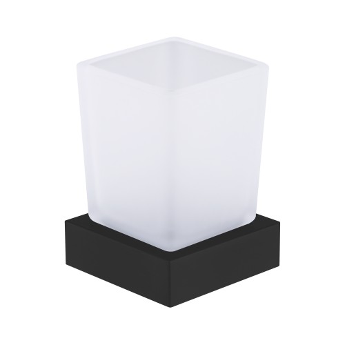 Стеклянный стакан настольный, матовый черный 9518