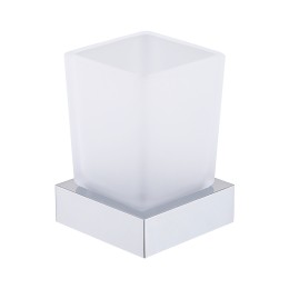 Стеклянный стакан настольный, хром 9518