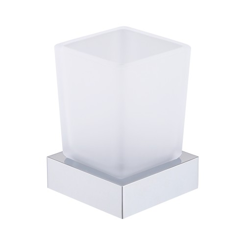 Стеклянный стакан настольный, хром 9518