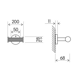Крючок двойной, матовое золото 9522