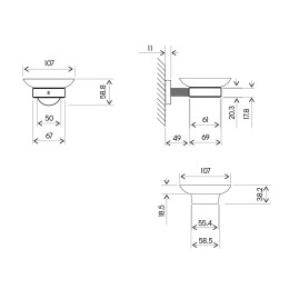 Мыльница настенная, матовое золото 9524