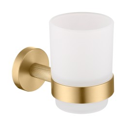 Настенный стеклянный стакан, матовое золото 9525