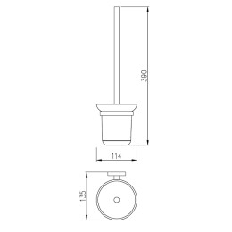 Настенный ёршик, матовое золото 9530