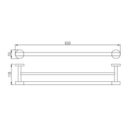 Полотенцедержатель двойной , матовое золото 9532